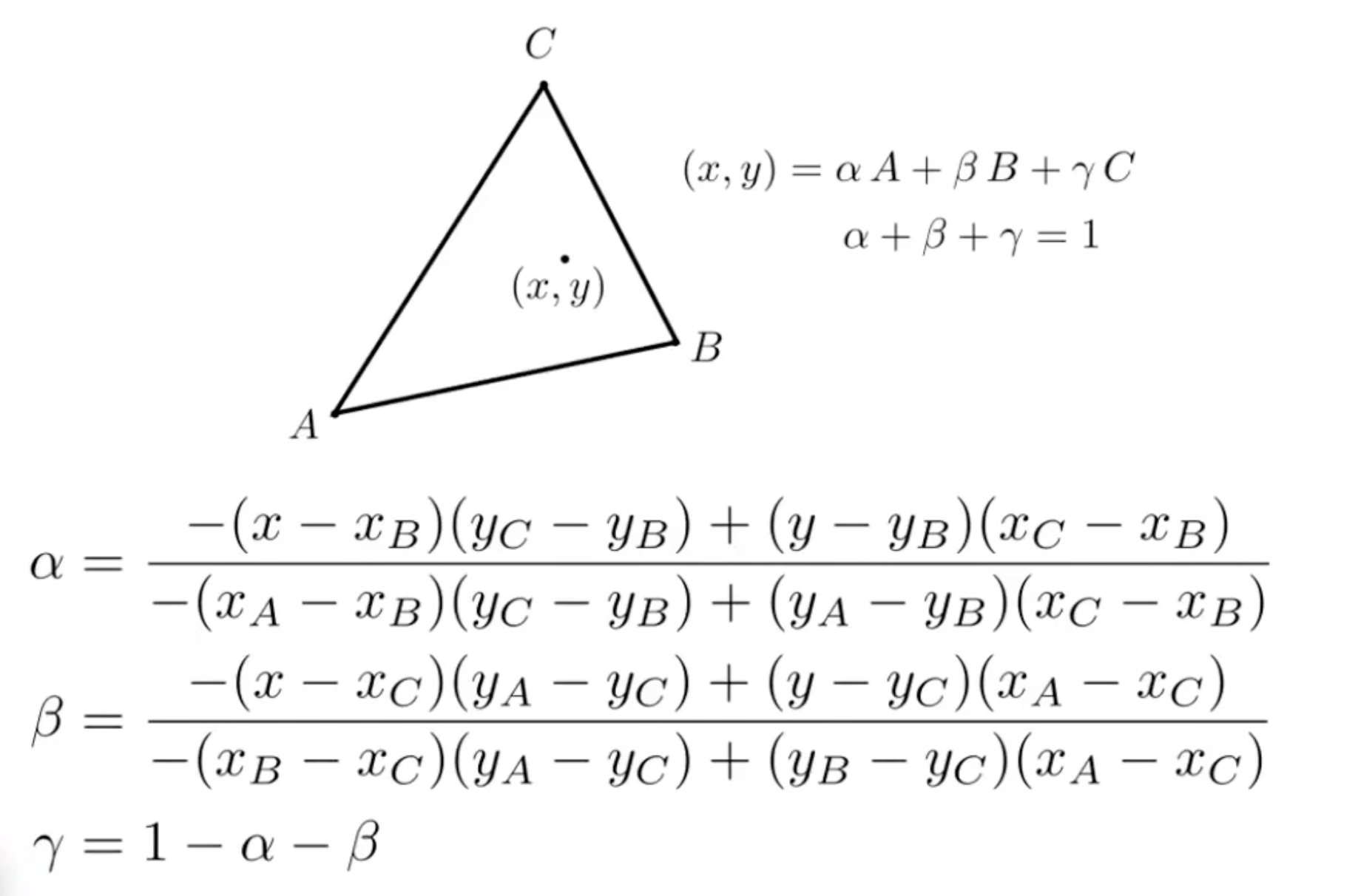 final barycentric formula
